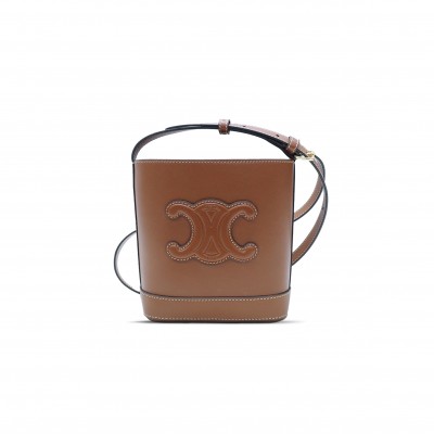 CELINE MINI BUCKET BAG IN CUIR TRIOMPHE SMOOTH COWHIDE 1004333DU3.05LS (19.5*16*7cm)